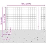 Euro ograda s 10 U postova Siva 1.2x10 m Čelik | shoptok.hr