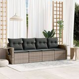 vidaXL 4-dijelni set vrtnih sofa od poliratana s jastucima sivi | shoptok.hr
