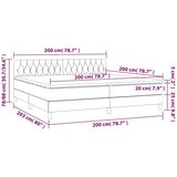  box spring s madracem LED smeđesivi 200x200 cm tkanina | shoptok.hr