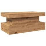 vidaXL Klubska mizica z LED lučkami artisian hrast 90x50x40 cm | Shoptok.si