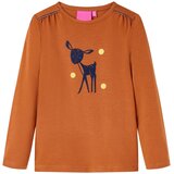  Dječja majica s dugim rukavima boja konjaka 116 | shoptok.hr