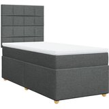  Krevet s oprugama i madracem tamnosivi 100 x 200 cm od tkanine | shoptok.hr