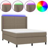  The Living Store Box spring postelja z vzmetnico LED taupe 140x200 cm blago - Box Spring Postelja, (21501048) | Shoptok.si