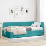  Kutni krevetni okvir s madracem 2 kom. Tirkizna 100 x 200 cm | Shoptok.si