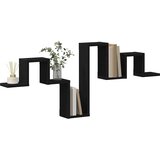  Polica na zidu Zidne s pohranom Crni hrast 104.5 x 43 x 10 cm | shoptok.hr