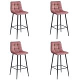  Set od 4 ARCETO barska stolica - tamno ružičasti baršun / crne noge | shoptok.hr