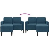  Dvosjed s ležaljkom L-oblika plava 125 cm baršun | Eponuda.com
