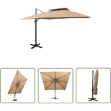  The Living Store Vrtni senčnik z dvojno streho 300x300 cm taupe - Previsni Senčnik, (21743054) Cene