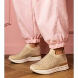 D/CEO marka niezdefiniowana Beige women's platform sneakers with rhinestones Luizet | shoptok.hr