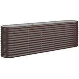 vidaXL Vrtna sadilica od čelika obloženog prahom 224x40x68 cm smeđa | shoptok.hr