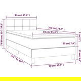  Box spring postelja z vzmetnico LED temno siva 90x200 cm blago, (20930495) | Shoptok.si
