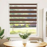 vidaXL Zebra senčilo rjave 110x150 cm tkanina širina 105,9cm poliester | Shoptok.si