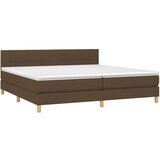  Krevet s oprugama i madracem tamnosmeđi 200x200 cm od tkanine | shoptok.hr