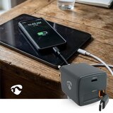 Nedis WCHARC30WBK - Punjač sa uvlačivim kablom Power Delivery 30W 2xUSB-C crna | Eponuda.com