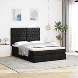  Otomanski okvir kreveta s madracem crni 140x200cm od tkanine | shoptok.hr