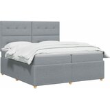  LED okvir za krevet s madracem Svjetlosiva 200 x 200 cm Tkanina | shoptok.hr