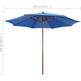 Suncobran s drvenim stupom 300 x 258 cm plavi | Eponuda.ba