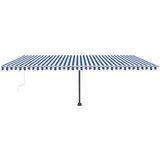  Samostojeća tenda na ručno uvlačenje 600 x 300 cm plavo-bijela | shoptok.hr