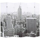 vidaXL Zložljiv paravan 228x170 cm New York podnevi črn in bel Cene