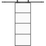  Klizna vrata s priborom crna 76 x 205 cm od ESG stakla | shoptok.hr