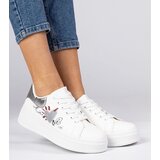 D/CEO marka niezdefiniowana White-silver women's sporty sneakers with print Zelinda | Shoptok.si