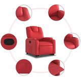  Naslanjač s funkcijo vstajanja rdeče umetno usnje | Shoptok.si