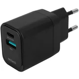 Domači polnilec 1x USB-A 18 W, 1x USB-C PD 20 W, ČRNA