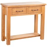 Konzolni stol s 2 ladice 83 x 30 x 73 cm masivna hrastovina