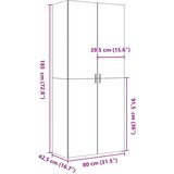  Visoka komoda bijela 80 x 42,5 x 185 cm od konstruiranog drva | shoptok.hr