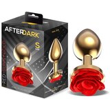 LATETOBED Zlat kovinski analni čep z rdečo vrtnico - S (R900338) | Shoptok.si