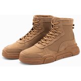 Ombre Men's ankle sneaker boots with sculpted sole - sand | Shoptok.si