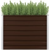 vidaXL Dvignjeno cvetlično korito pocinkano jeklo 100x100x77 cm rjavo Cene