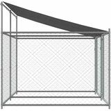  Kavez za pse s krovom i vratima sivi 4x2x2 m pocinčani čelik | Eponuda.com