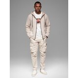 Ombre Sweatshirt unzipped hoodie in streetwear style - sand | shoptok.hr