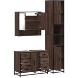 vidaXL 3-dijelni set kupaonskog namještaja boja smeđeg hrasta drveni | shoptok.hr