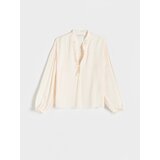 Reserved - Bluza od satena s ukrasnim izrezom - krem | shoptok.hr