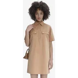 A.P.C. Pamučna haljina Robe Berangere boja: bež, mini, ravna, COGBM-F05953 BEIGE