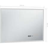  Kupaonsko LED ogledalo sa senzorom na dodir i satom 100 x 60 cm | shoptok.hr