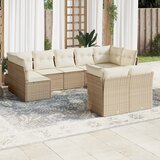 Maison Chic Seti vrtnega pohištva - Vrtna garnitura 9-delna z blazinami bež poli ratan, (21796544) | Shoptok.si