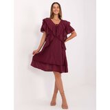 Italy Moda Dress-MI-SK-102128.61-burgundy | shoptok.hr