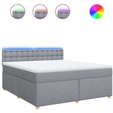 vidaXL Box spring postelja z vzmetnico svetlo siva 180x200 cm blago | Shoptok.si