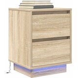 vidaXL Nočna omarica z LED svetili Sonoma Oak 38x34x50 cm Cene