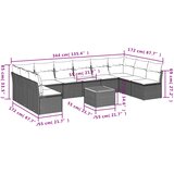  11-dijelni set vrtnih sofa od poliratana s jastucima crni | shoptok.hr