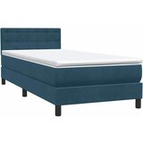Box spring krevet s madracem tamnoplavi 80x220 cm baršunasti | shoptok.hr