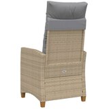  Fotelja za ležanje s pločom za čaj 62 x 64 x 112 cm poliratan - bež i svjetlosiva | shoptok.hr