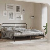  Metalni okvir za krevet s uzglavljem crni 200x200 cm | shoptok.hr