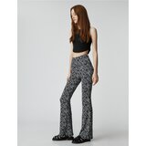 Koton Spanish Leg Trousers Floral High Waist Slim Fit | shoptok.hr