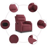  Naslonjač od tkanine crvena boja vina | shoptok.hr