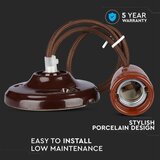 Kabel za napajanje 1xE27/60W/230V, braon/porcelan | Eponuda.com