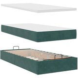 vidaXL Okvir kreveta s madracima tamnozeleni 100x200cm baršunasti | shoptok.hr